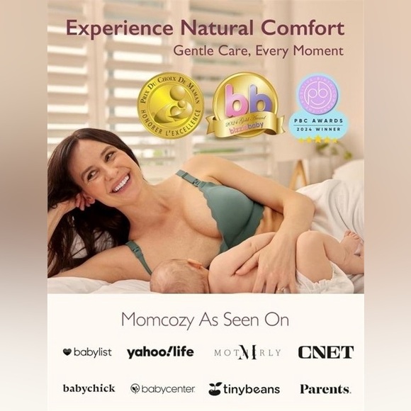 NWT Momcozy Nursing Bra for Breastfeeding, Size Medium, Teal, Jelly Strip - Picture 4 of 5